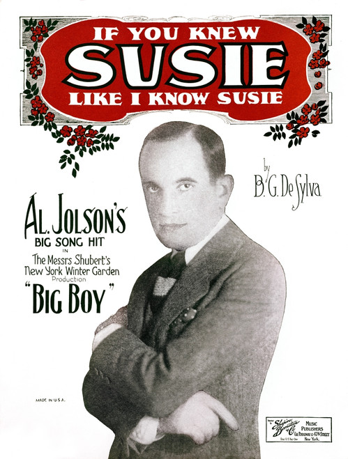 Jolson: Sheet Music, 1925. /Namerican Sheet Music Cover, 1925, For Hit Song By Al Jolson, 'If You Knew Susie Like I Know Susie.' Poster Print by Granger Collection - Item # VARGRC0032352
