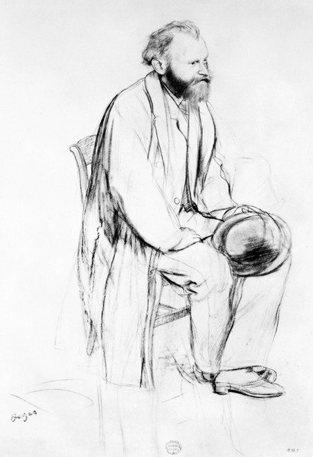 Edouard Manet (1832-1883). /Nfrench Painter. Black Chalk And Estompe ...