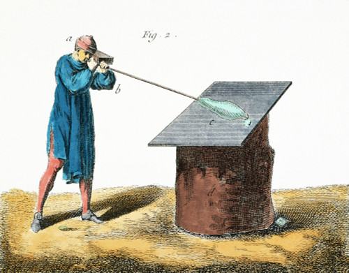 Glassblower, 18Th Century. /Nan 18Th Century Glassblower Begins To Blow The Glass After The Second Heat. Copper Engraving, French, 18Th Century. Poster Print by Granger Collection - Item # VARGRC0030660 Glassblower, 18Th Century. /Nan 18Th Century Glassblower Begins To Blow The Glass After The Second Heat. Copper Engraving, French, 18Th Century. Poster Print by Granger Collection - Item # VARGRC0030660