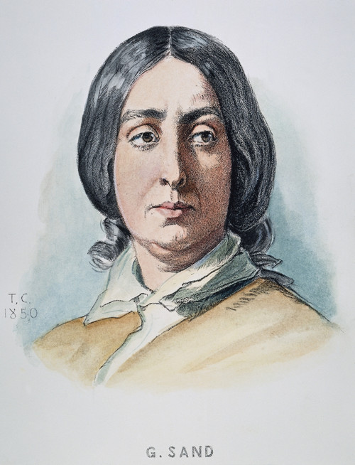 George Sand (1804-1876). /Nfrench Novelist: French Lithograph, 1850. Poster Print by Granger Collection - Item # VARGRC0040592