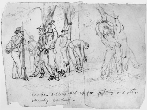 Civil War: Punishment. /N'Drunken (Union Army) Soldiers Tied Up For Fighting And Other Unruly Conduct.' Pencil Drawing By Alfred R. Waud, 1861-1865. Poster Print by Granger Collection - Item # VARGRC0130130