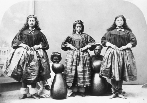 Hula Dancers, C1875. /Nhula Costume Adapted With The Influx Of Missionaries During The 1870S. Poster Print by Granger Collection - Item # VARGRC0014765