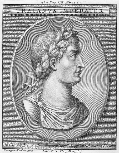 Trajan (C53-117). /Nroman Emperor (98-117). Copper Engraving, 18Th Century. Poster Print by Granger Collection - Item # VARGRC0051498