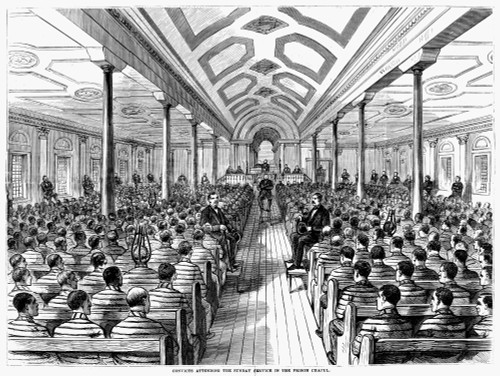Prison Chapel, 1878. /Nconvicts Attending The Sunday Service In The Prison Chapel At Sing Sing, New York. Wood Engraving From An American Newspaper Of 1878. Poster Print by Granger Collection - Item # VARGRC0073648
