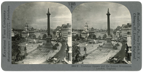 England: Trafalgar Square. /N'Trafalgar Square And The Nelson Monument.' Stereograph, C1910. Poster Print by Granger Collection - Item # VARGRC0322968