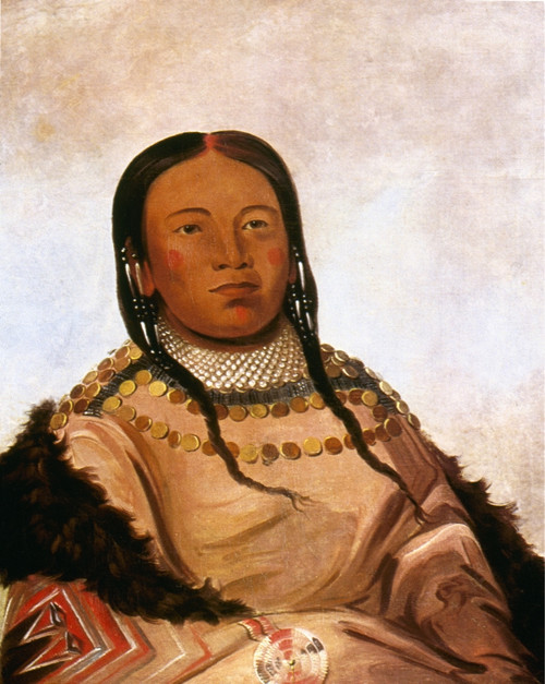 Catlin: Native Americans, 1832. /Nred Thing That Touches In Marching, Daughter Of Black Rock. Teton Sioux. Oil On Canvas, 1832, By George Catlin. Poster Print by Granger Collection - Item # VARGRC0022315