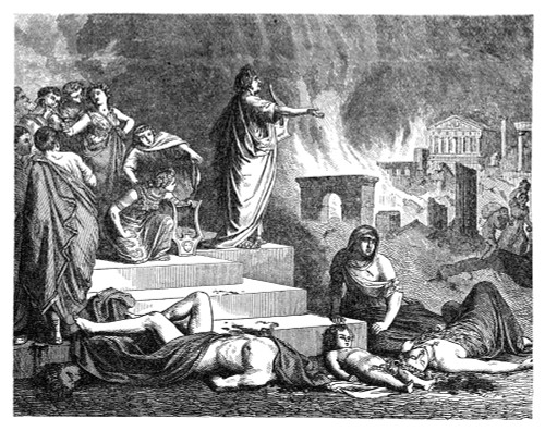 Nero (37-68 A.D.). /Nroman Emperor, 54-68 A.D. Nero Playing His Lyre At The Burning Of Rome In 64 A.D. Wood Engraving, 19Th Century. Poster Print by Granger Collection - Item # VARGRC0016057 Nero (37-68 A.D.). /Nroman Emperor, 54-68 A.D. Nero Playing His Lyre At The Burning Of Rome In 64 A.D. Wood Engraving, 19Th Century. Poster Print by Granger Collection - Item # VARGRC0016057