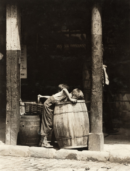 New York: Poverty, 1910. /Ntwo Brothers Picking Discarded Fruit Out Of Barrels At A Outdoor Market Near 14Th Street In New York City. Photograph By Lewis Hine, July 1910. Poster Print by Granger Collection - Item # VARGRC0167307 New York: Poverty, 1910. /Ntwo Brothers Picking Discarded Fruit Out Of Barrels At A Outdoor Market Near 14Th Street In New York City. Photograph By Lewis Hine, July 1910. Poster Print by Granger Collection - Item # VARGRC0167307