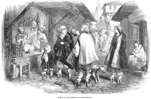 Constantinople, 1854. /Nstreet Scene In Constantinople. Wood Engraving, English, 1854. Poster Print by Granger Collection - Item # VARGRC0082130