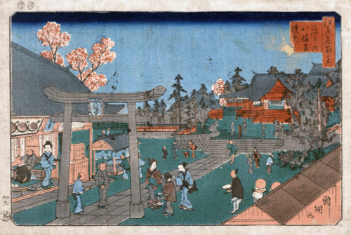 Japan: Hachiman Shrine, 1853. /Ninterior Of A Hachiman Shrine In Fukagawa, Japan. Woodblock Print By Kuniteru Utagawa, 1853. Poster Print by Granger Collection - Item # VARGRC0113804