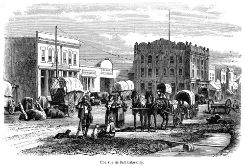 Salt Lake City, 1868. /Nstreet Scene In Salt Lake City, Utah. Wood Engraving, French, 1868. Poster Print by Granger Collection - Item # VARGRC0082559