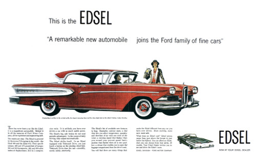 Ford Cars: Edsel, 1957. /N'This Is The Edsel.' Advertisement For The Ford Company'S Ill-Fated Automobile Line, 1957. Poster Print by Granger Collection - Item # VARGRC0081494