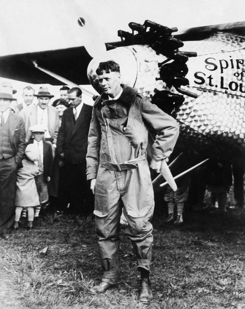 Charles A. Lindbergh /N(1902-1974). American Aviator. Lindbergh And The 'Spirit Of St. Louis' Shortly Before Taking Off From Roosevelt Field, New York, For Paris, France, On 20 May 1927. Poster Print by Granger Collection - Item # VARGRC0167578