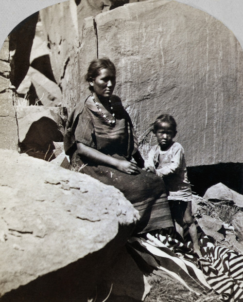 Navajos, 1873. /Nnavajo Woman And Her Son At Their Home In Canyon De Chelly, Arizona. Photograph By Timothy O'Sullivan, 1873. Poster Print by Granger Collection - Item # VARGRC0115942