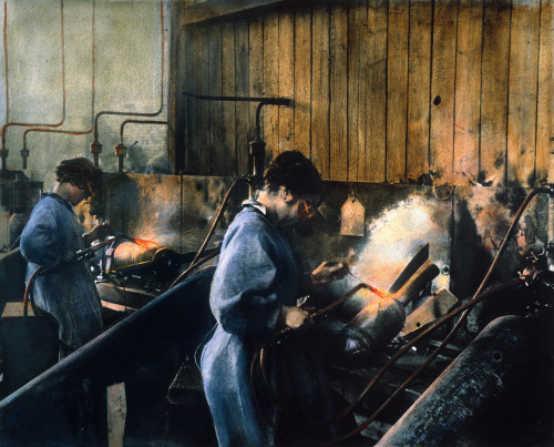World War I: Women Workers. /Nwomen Welding Bomb Casings In An American Munitions Factory, C1917. Oil Over A Photograph. Poster Print by Granger Collection - Item # VARGRC0009374