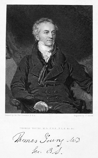 Thomas Young (1773-1829). /Nenglish Physician, Physicist, And Egyptologist. Line And Stipple Engraving, English, 1830, After A Painting By Sir Thomas Lawrence. Poster Print by Granger Collection - Item # VARGRC0000681