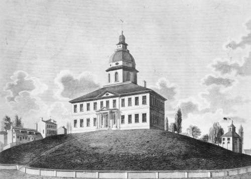 Annapolis, Maryland, 1786. /Nthe State House, Site Of The Annapolis Convention Of 1786. Steel Engraving, 19Th Century. Poster Print by Granger Collection - Item # VARGRC0067325