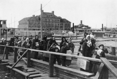 Ellis Island, C1900. /Nwomen And Children Departing Ellis Island With Their Belongings, C1900. Poster Print by Granger Collection - Item # VARGRC0030099
