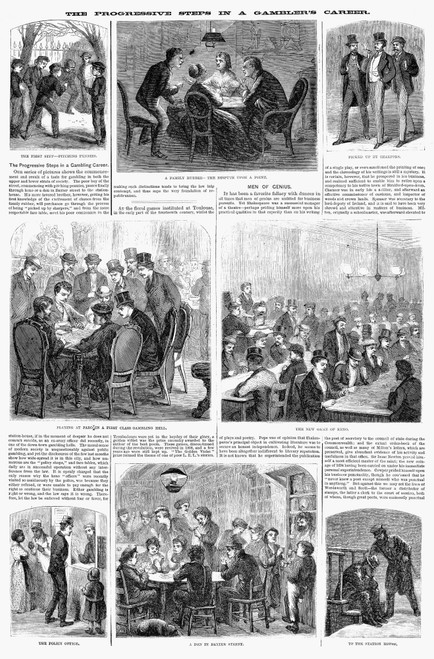 Gambler'S Progress, 1867. /N'The Progressive Steps In A Gambler'S Career.' Wood Engravings From An American Newpaper Of 1867. Poster Print by Granger Collection - Item # VARGRC0087080