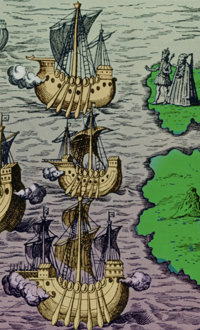 Christopher Columbus' Caravels Depart Spain, 1492 Poster Print by Science Source - Item # VARSCIBQ3281