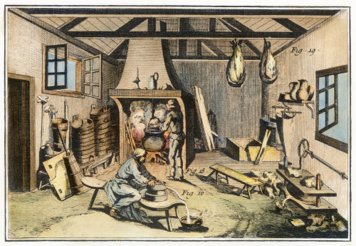 Cheese-Making, France. /Ncheese-Making In Auvergne, France: Engraving For Denis Diderot'S *Encyclopedie, Paris, 1751-1772. Poster Print by Granger Collection - Item # VARGRC0066756