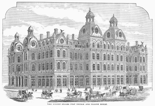 Chicago: Post Office, 1878. /Nthe United States Post Office And Custom House At Chicago, Illinois. Wood Engraving, American, 1878. Poster Print by Granger Collection - Item # VARGRC0101153