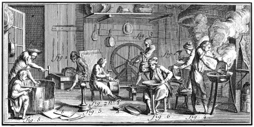 Brazier, 18Th Century. /Nworkers Making Cooking Utensils And Brass And Copper Vessels At A Brazier. Copper Engraving From 'L'Encyclopedie' Of Denis Diderot, 18Th Century. Poster Print by Granger Collection - Item # VARGRC0371365