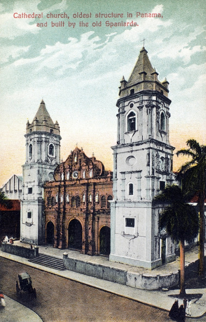 Panama City: Cathedral. /Nthe Colonial Cathedral In Panama City, Panama. Postcard, C1910. Poster Print by Granger Collection - Item # VARGRC0094621