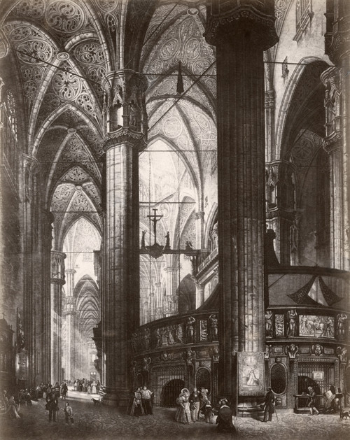 Italy: Milan Cathedral. /Ninterior Of The Milan Cathedral In Milan, Italy. Engraving, C1870. Poster Print by Granger Collection - Item # VARGRC0351438