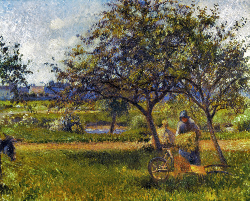 Pissarro: Wheelbarr., 1881. /Ncamille Pissarro: Wheelbarrow In An Orchard. Oil On Canvas, 1881. Poster Print by Granger Collection - Item # VARGRC0043109