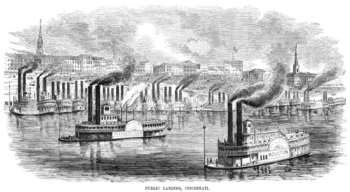 Cincinnati, Ohio, 1855. /Nsteamboats At The Public Landing On The Ohio River At Cincinnati, Ohio. Line Engraving, 1855. Poster Print by Granger Collection - Item # VARGRC0015302