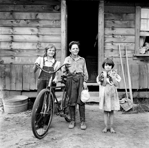 Farm Children, 1939. /Nthree Farm Children With A Bicycle, Thurston County, Washington State. Photograph By Dorothea Lange, August 1939. Poster Print by Granger Collection - Item # VARGRC0123497