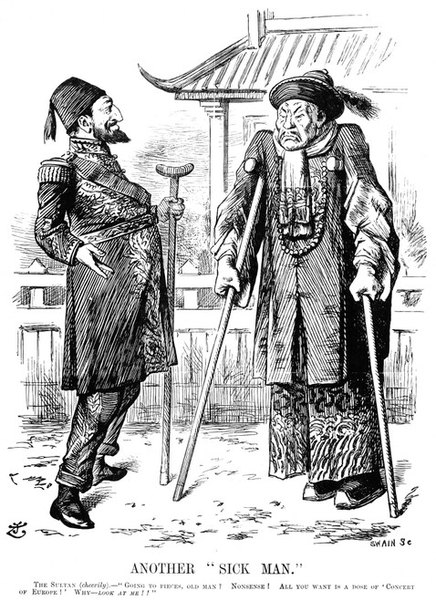 Turkey: Another Sick Man. /Nan 1898 Cartoon By Sir John Tenniel On The 'Sick Man Of Europe' Consoling The 'Sick Man Of Asia.' Poster Print by Granger Collection - Item # VARGRC0014135