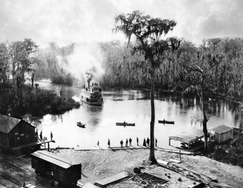 Florida: Steamboat, 1886. /Na Steamboat Landing At The Railroad Station, Silver Springs, Florida. Photograph By George Barker, 1886. Poster Print by Granger Collection - Item # VARGRC0176675