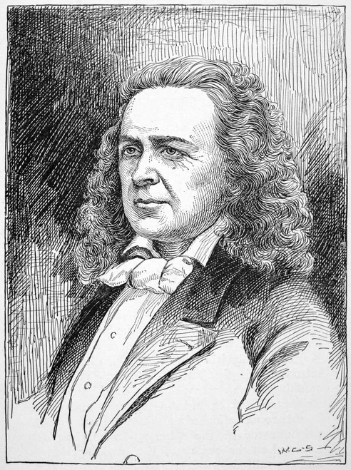 Elias Howe (1819-1867). /Namerican Inventor. Pen Drawing, Late 19Th Century. Poster Print by Granger Collection - Item # VARGRC0057297