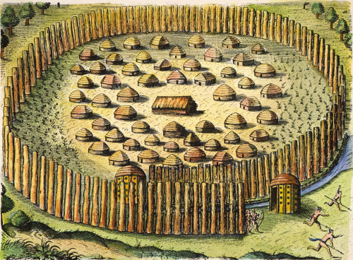 Florida Native Americans: Village 1591. /Ncolored Engraving By Theodore De Bry After Jacques Le Moyne De Morgues. Poster Print by Granger Collection - Item # VARGRC0009819