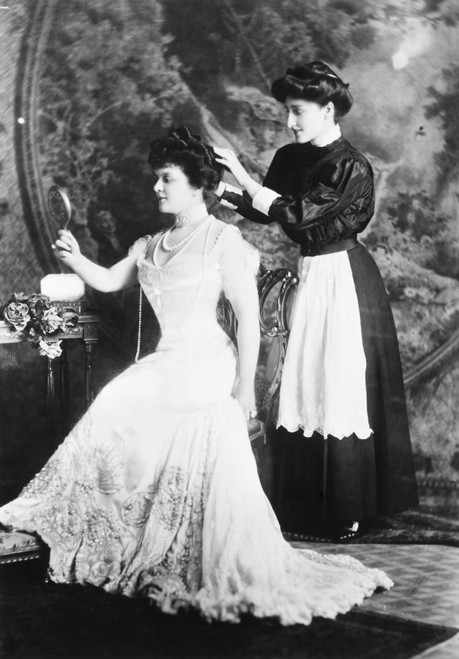 Edith M. Kingdon (1864-1921). /Nactress And Wife Of The American Financier George Jay Gould (1864-1923). Her Maid Dressing Mrs. Gould'S Hair, 1908. Poster Print by Granger Collection - Item # VARGRC0001838