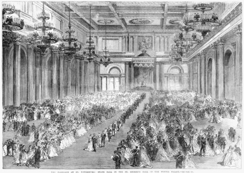 Russia: Royal Wedding, 1866. /N'The Marriage At St. Petersburg: State Ball In The St. George'S Hall Of The Winter Palace.' Engraving, 1866. Poster Print by Granger Collection - Item # VARGRC0264557