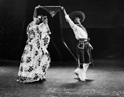 Mexican Folk Dancers, C1965. /Nmercedes Losza And Humberto Trevino Of Ballet Folklorico De Mexico, Perform A Handkerchief Courting Dance From The Folk Ballet, 'Chiapas,' C1965. Poster Print by Granger Collection - Item # VARGRC0172616