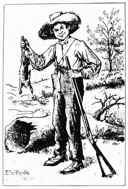 Clemens: Huck Finn, 1884. /Nhuckleberry Finn As Drawn By Edward Windsor Kemble For A The First Edition Of Mark Twain'S 'The Adventures Of Huckleberry Finn,' 1884. Poster Print by Granger Collection - Item # VARGRC0006506
