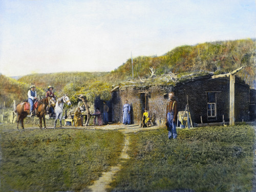 Pioneer'S Sod House, 1887. /Na Pioneer Family Alongside Their Sod House Near Coburg, Nebraska In 1887. Oil Over A Photograph. Poster Print by Granger Collection - Item # VARGRC0010776 Pioneer'S Sod House, 1887. /Na Pioneer Family Alongside Their Sod House Near Coburg, Nebraska In 1887. Oil Over A Photograph. Poster Print by Granger Collection - Item # VARGRC0010776