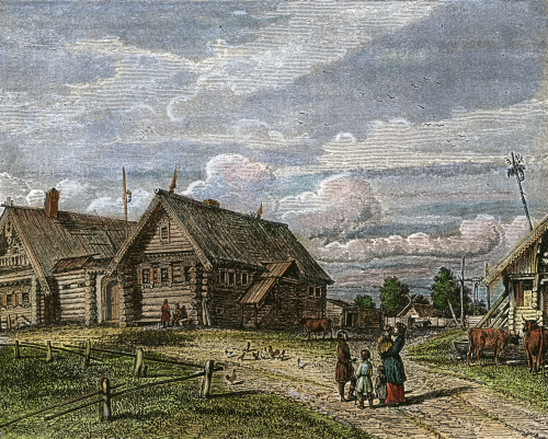 Russian Village, C1850.  /Na Village In The Southern Part Of Russia. Wood Engraving, American, C1850. Poster Print by Granger Collection - Item # VARGRC0057280