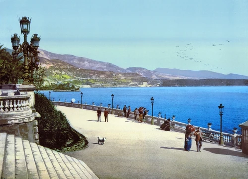 Monaco: Monte Carlo, C1895. /Nthe Casino Promenade At Monte Carlo In Monaco. Photochrome, C1895. Poster Print by Granger Collection