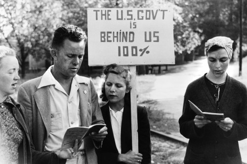 Georgia: Picketers, 1941. /Nstriking Garment Workers In A Picket Line Outside A Textile Mill In Greensboro, Greene County, Georgia. Photograph By Jack Delano, May 1941. Poster Print by Granger Collection - Item # VARGRC0123254