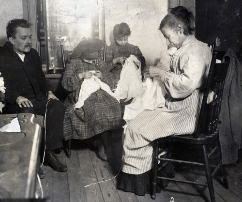 Hine: Home Industry, 1910. /Nfamily Of Garment Sewers Working From Their Tenement Home In New York City. Photograph By Lewis Hine, 1910. Poster Print by Granger Collection - Item # VARGRC0117877