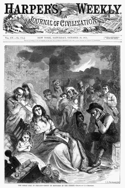 Chicago: Fire, 1871. /N'The Great Fire In Chicago - Group Of Refugees In The Street.' Engraving After A Drawing By C.S. Reinhart, From 'Harper'S Weekly,' 28 October 1871. Poster Print by Granger Collection - Item # VARGRC0267275
