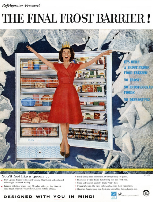 Appliance Advertisement. /N'The Final Frost Barrier!' Advertisement For General Motors' Frost-Proof Imperial Freezer From An American Magazine Of 1959. Poster Print by Granger Collection - Item # VARGRC0007850