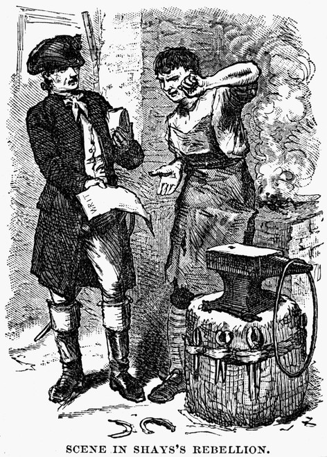 Blacksmith: Writ, 1786. /Na Massachusetts Blacksmith Served With A Writ Of Attachment For Debt During Shays' Rebellion In 1786. Engraving, 19Th Century. Poster Print by Granger Collection - Item # VARGRC0052791
