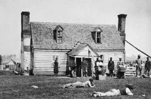 Mcclellan'S Headquarters. /Ngeneral George B. Mcclellan'S Headquarters At Yorktown, Virginia. Photograph, C1862. Poster Print by Granger Collection