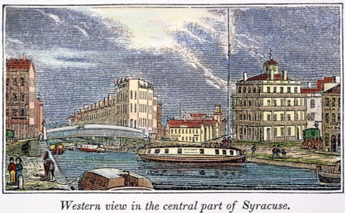 Syracuse, New York, 1841. /Na Branch Of The Erie Canal In Central Syracuse, New York: Wood Engraving, American, 1841. Poster Print by Granger Collection - Item # VARGRC0046967